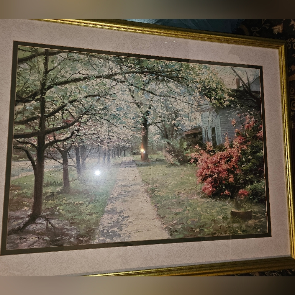 Richard Earl Thompson Georgian Way Art Print OS Green Excellent Impressionist
